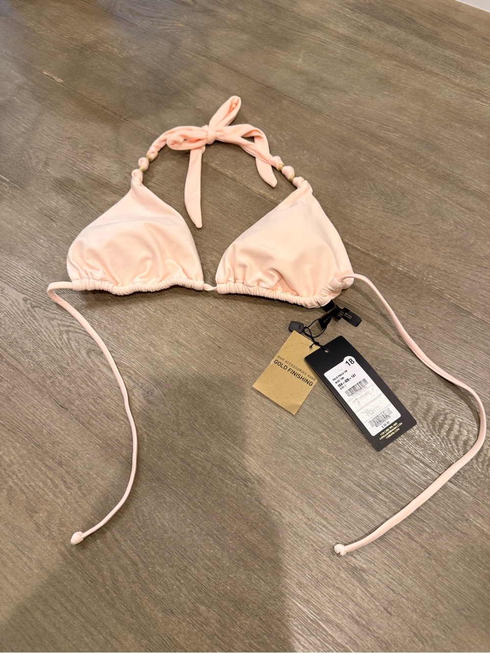 NWT! Vix Paula Hermanny Triangle Bikini Top in Soft Nude/Tan (Originally $98)
